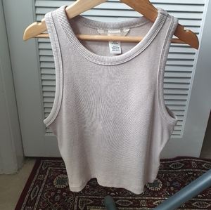 H&M tank crop top in taupe beige S